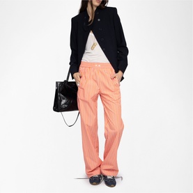 Poma Logo Striped Straight Leg Trousers