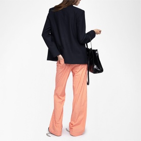 Poma Logo Striped Straight Leg Trousers