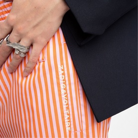 Poma Logo Striped Straight Leg Trousers