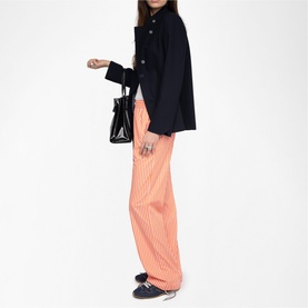 Poma Logo Striped Straight Leg Trousers
