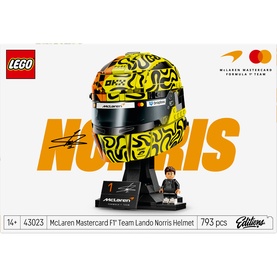 Lego McLaren Mastercard F1 Team Lando Norris Helmet set 43023, multi-coloured buildable helmet with minifigure, 793 pieces