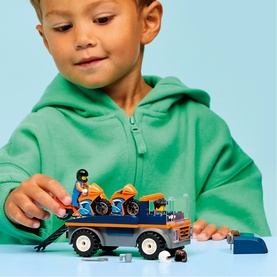LEGO&reg; City Motorcycle Transporter Toy and 2 Mini Figures