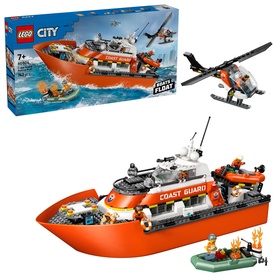 LEGO&reg; City Coast Guard Rescue Boat & Helicopter Playset