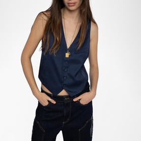 Emaux Satin Waistcoat Top
