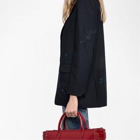 Vival Embroidered Single-Breasted Blazer