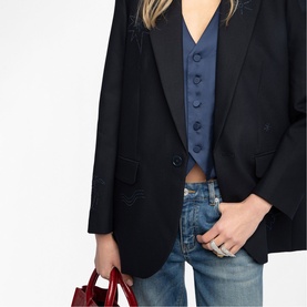 Vival Embroidered Single-Breasted Blazer