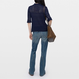 Mem Pointelle Tassel Top