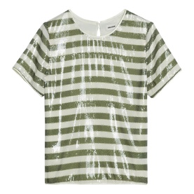 Tchao Sequin Striped Top