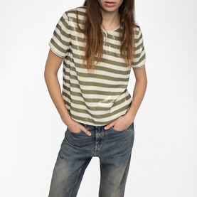 Tchao Sequin Striped Top