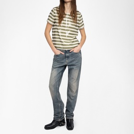 Tchao Sequin Striped Top