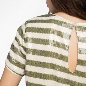 Tchao Sequin Striped Top