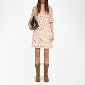 Rodalas Floral Flared Dress
