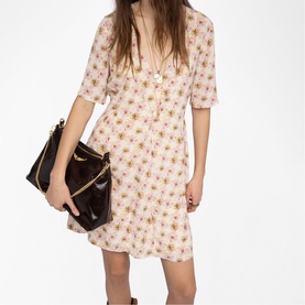 Rodalas Floral Flared Dress