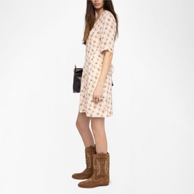 Rodalas Floral Flared Dress