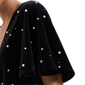 Pennie Pearl Velvet Mini Dress