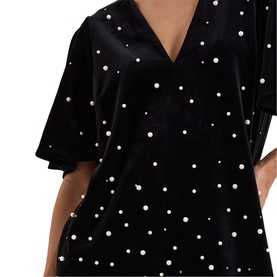 Pennie Pearl Velvet Mini Dress