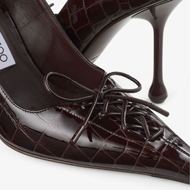 Scarlett 95 Croc-Embossed Pumps