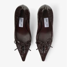 Scarlett 95 Croc-Embossed Pumps