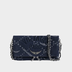 Rock Denim Monogram Clutch