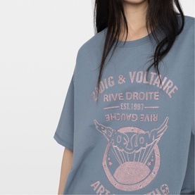 Berry Embellished Crest Logo T-Shirt