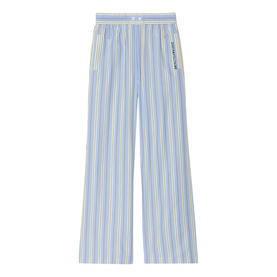 Poma Logo Striped Straight Leg Trousers