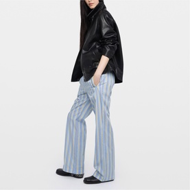 Poma Logo Striped Straight Leg Trousers