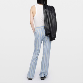 Poma Logo Striped Straight Leg Trousers