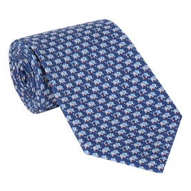 Elephant Patterned Silk Tie
