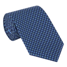 Logo Lettered Flower Silk Tie