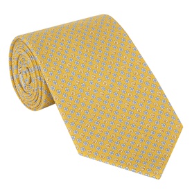 Logo Lettered Flower Silk Tie