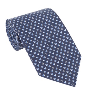 Paper Plane Logo Silk Tie