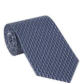 Tennis Patterned Silk Tie