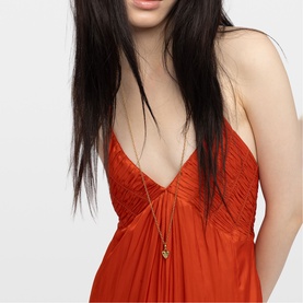 Side Slit Gathered Dress