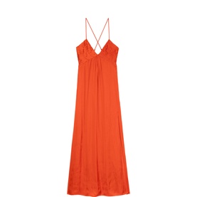 Side Slit Gathered Dress