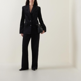 Velvet Single Breasted Blazer