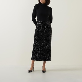 Sequin Velvet Skirt