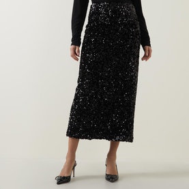 Sequin Velvet Skirt