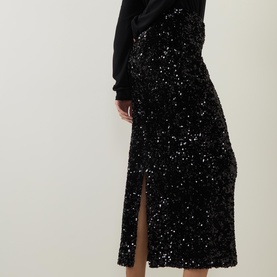Sequin Velvet Skirt