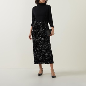 Sequin Velvet Skirt