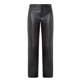 Mid-Rise Leather Trousers
