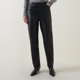 Mid-Rise Leather Trousers