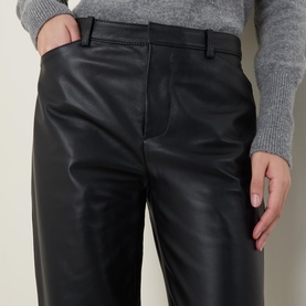 Mid-Rise Leather Trousers