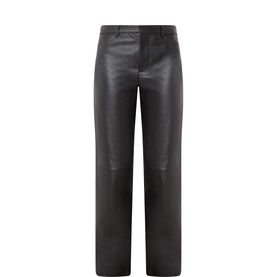 Mid-Rise Leather Trousers
