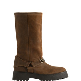Angie Suede Biker Boots