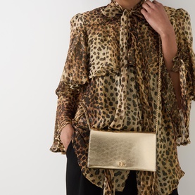 CK Logo Metallic Clutch