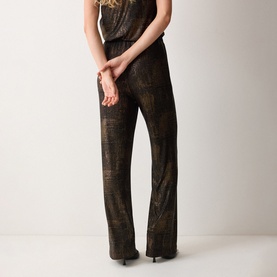 Crackle Gold Wide Leg Trousers