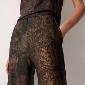 Crackle Gold Wide Leg Trousers