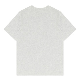 Gant children's grey melange cotton T-shirt, back view, short sleeves and crew neck.