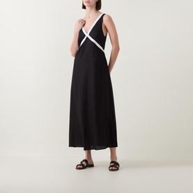 Eternal Contrast Trim Beach Dress