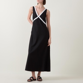 Eternal Contrast Trim Beach Dress